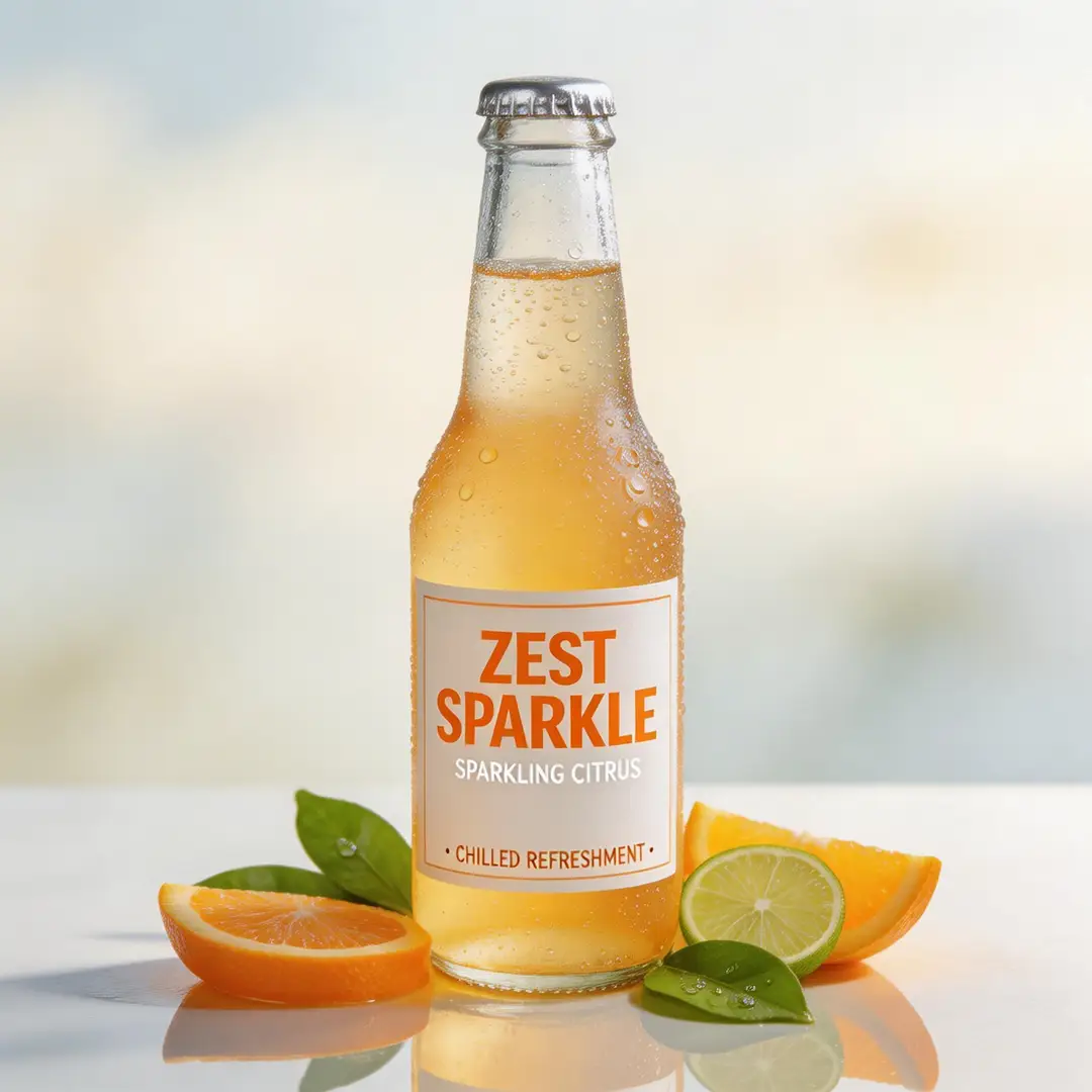 Bouteille de boisson aux agrumes avec fruits frais